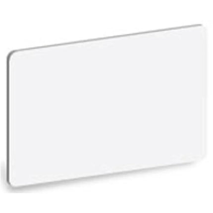 Blank white PVC ID card with rounded corners for custom printing and badge use