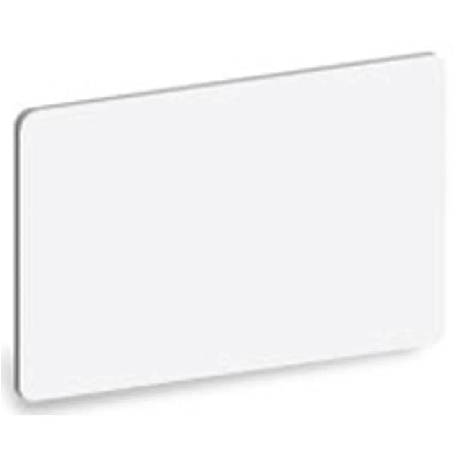 Blank white PVC ID card with rounded corners for custom printing and badge use