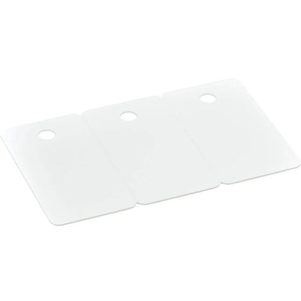 Blank plastic key tags with pre-punched holes, ideal for custom ID card printing