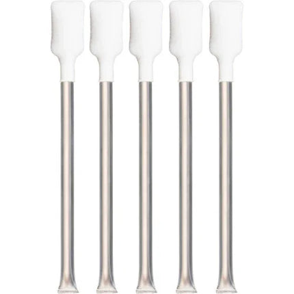 Five Evolis printer cleaning swabs with foam heads for ID card printer maintenance
