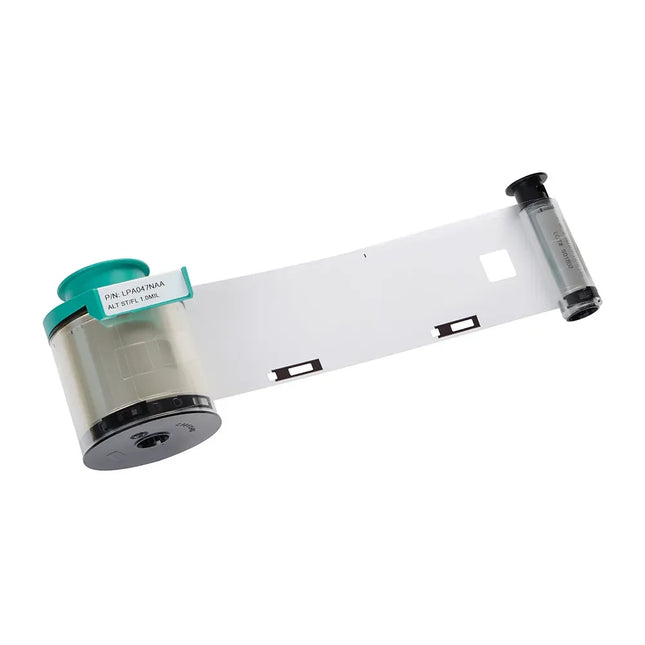 Printer ribbon cartridge for Evolis ID card printers on white background