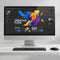 Creative flow design software on desktop with vibrant abstract graphics and design tools