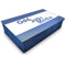 [photo] A rectangular stack of blue and white business cards with the words 'Odd Jobs Media' printed on a pure white background.