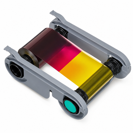 Evolis half panel YMCKO-KO ribbon cartridge for ID card printer on white background