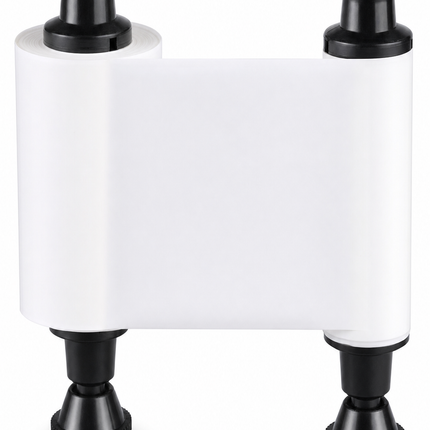 White monochrome printer ribbon for Evolis Easy4pro, used in ID card printing